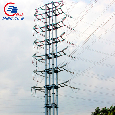 Obenliegender elektrischer Gitter-Hochspannungswinkel-Hochspannung Q460 der Sendeleistungs-550kV
